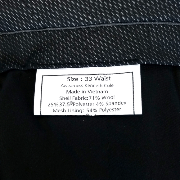 MEN'S KENNETH COLE AWEARNESS EXTRA SLIM FIT MED GREY SLACKS. SIZE 33 (UNHEMED) - Picture 3 of 7